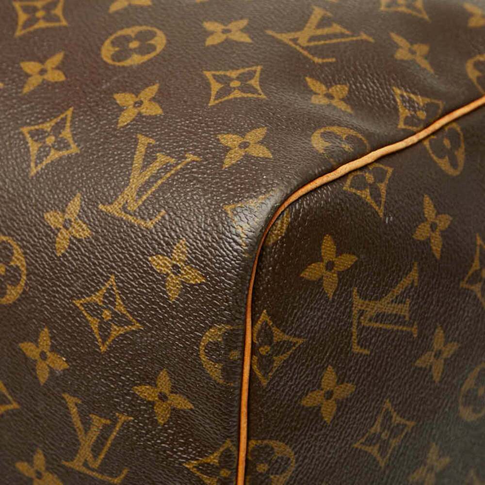 LOUIS VUITTON Authentic Brown Monogram Leather Keepall 55 Boston Bag - Picture 7 of 14